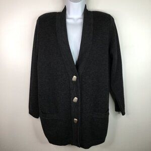 Premier Collection Petites Wool Gray Cardigan